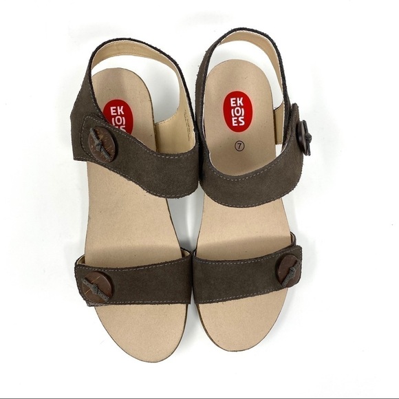 Ekoes 152-7B leather wedge sandals almond - Picture 5 of 8